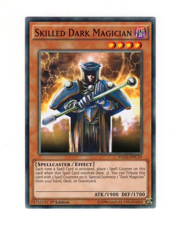 Skilled Dark Magician / Erfahrener Dunkler Magier - 1st Edition - YGLD-ENC19
