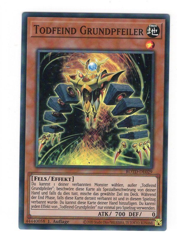 Todfeind Grundpeiler - 1. Auflage - Super Rare - ROTD-DE029