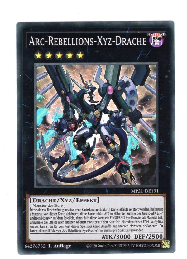 Arc-Rebellions-Xyz-Drache - 1. Auflage - Super Rare - MP21-DE191 - Neuwertig